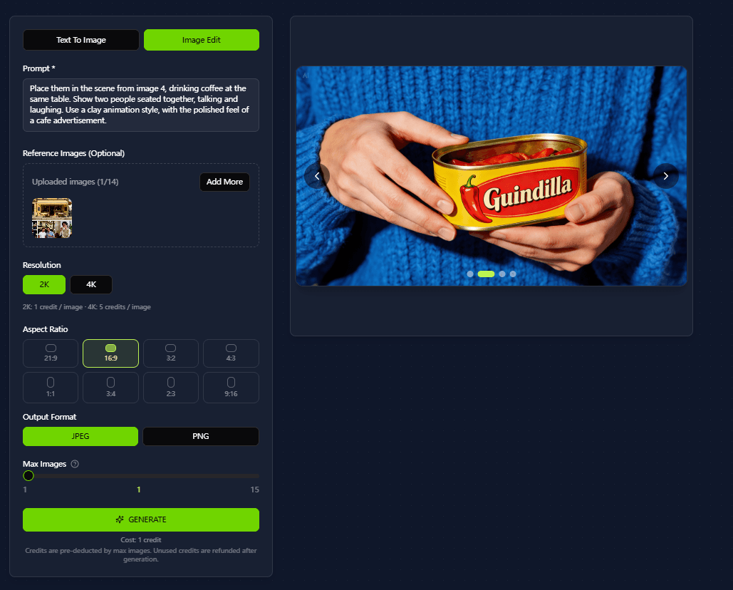 Seedream 5.0 Pro reference image workflow upload screenshot