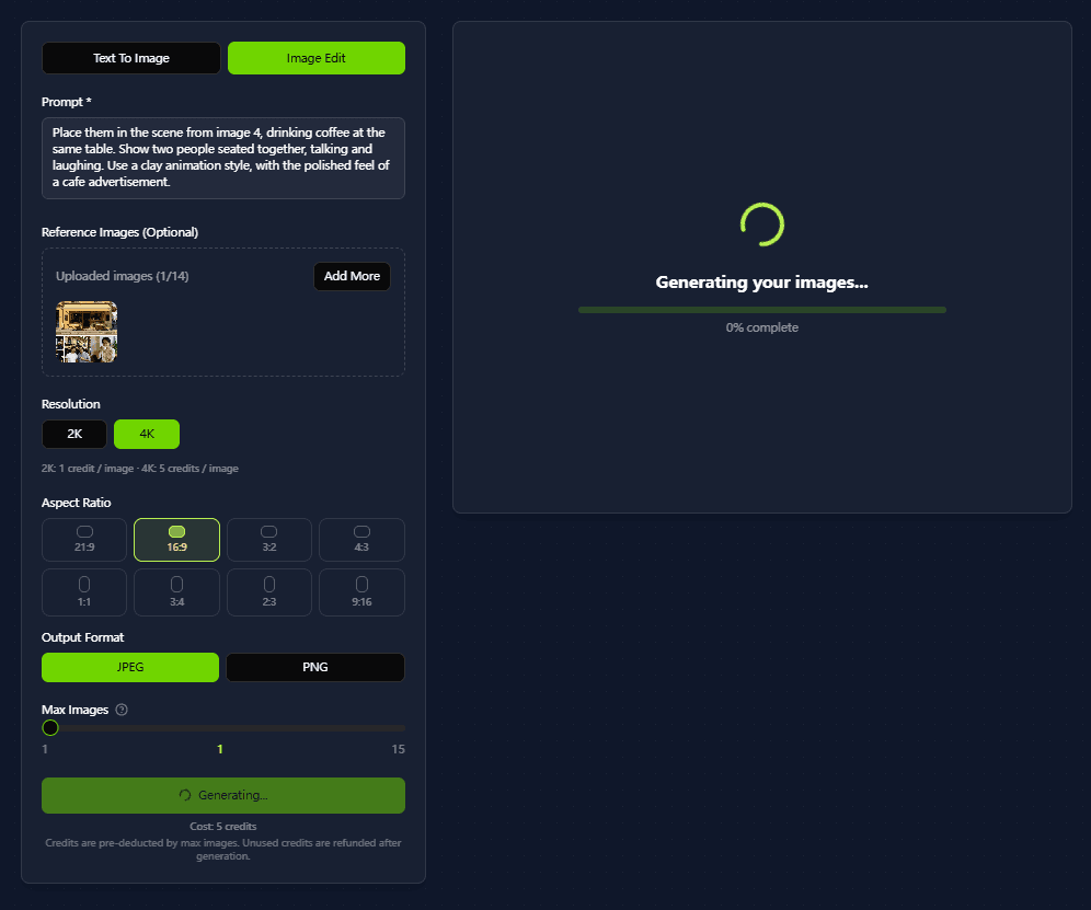 Seedream 5.0 Pro generated image preview and export workflow screenshot