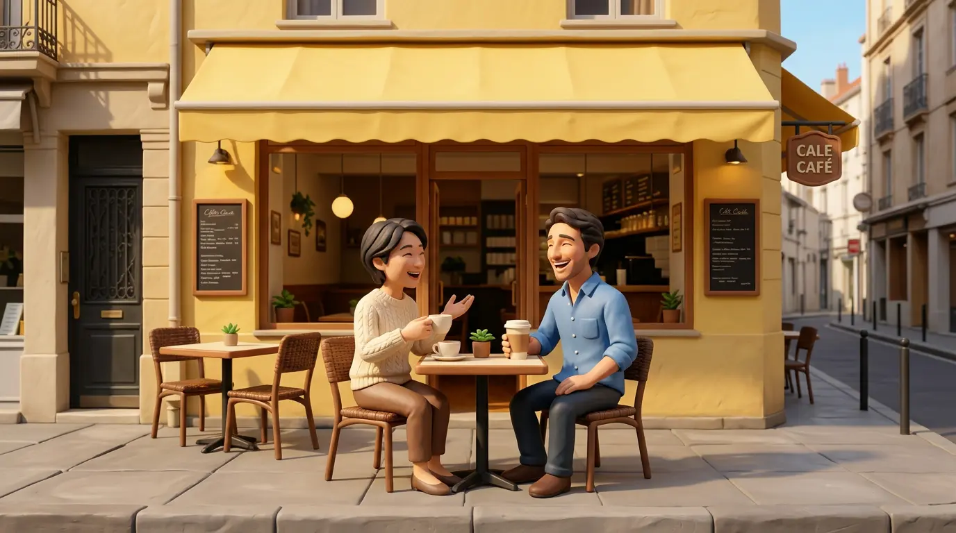 Clay-style cafe ad Nano Banana Pro output
